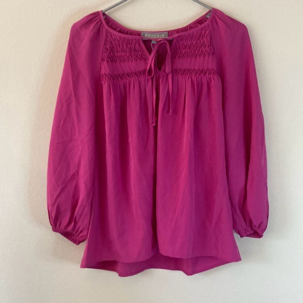 Daniel Rainn Pink Balloon Sleeve Blouse (J8) NWT